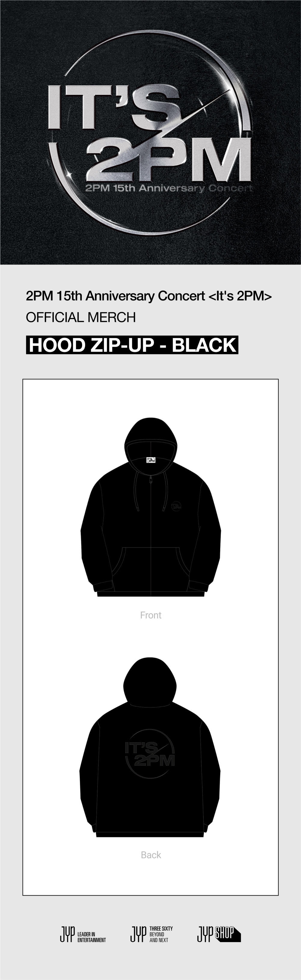 2PM HOOD ZIP-UP BLACK - It's 2PM - JYP SHOP